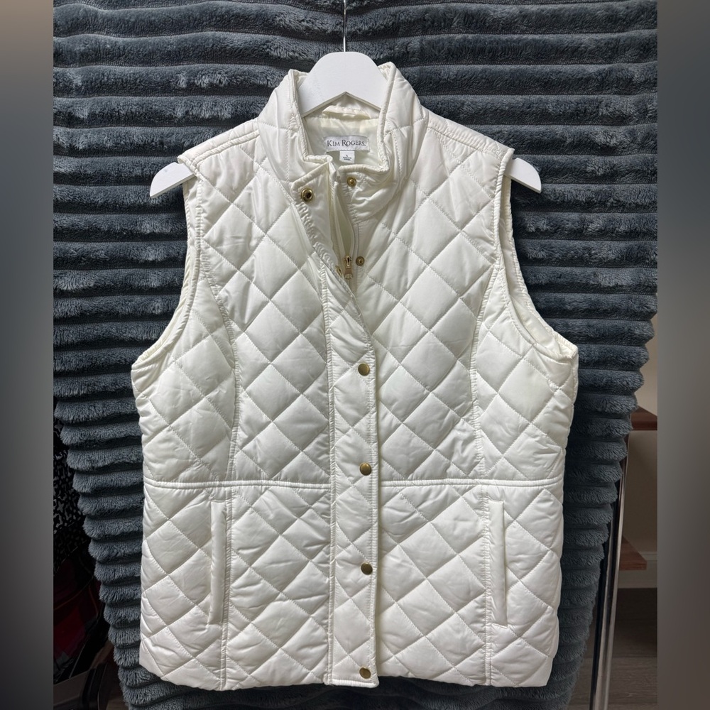 Kim Rogers White Quilted Vest